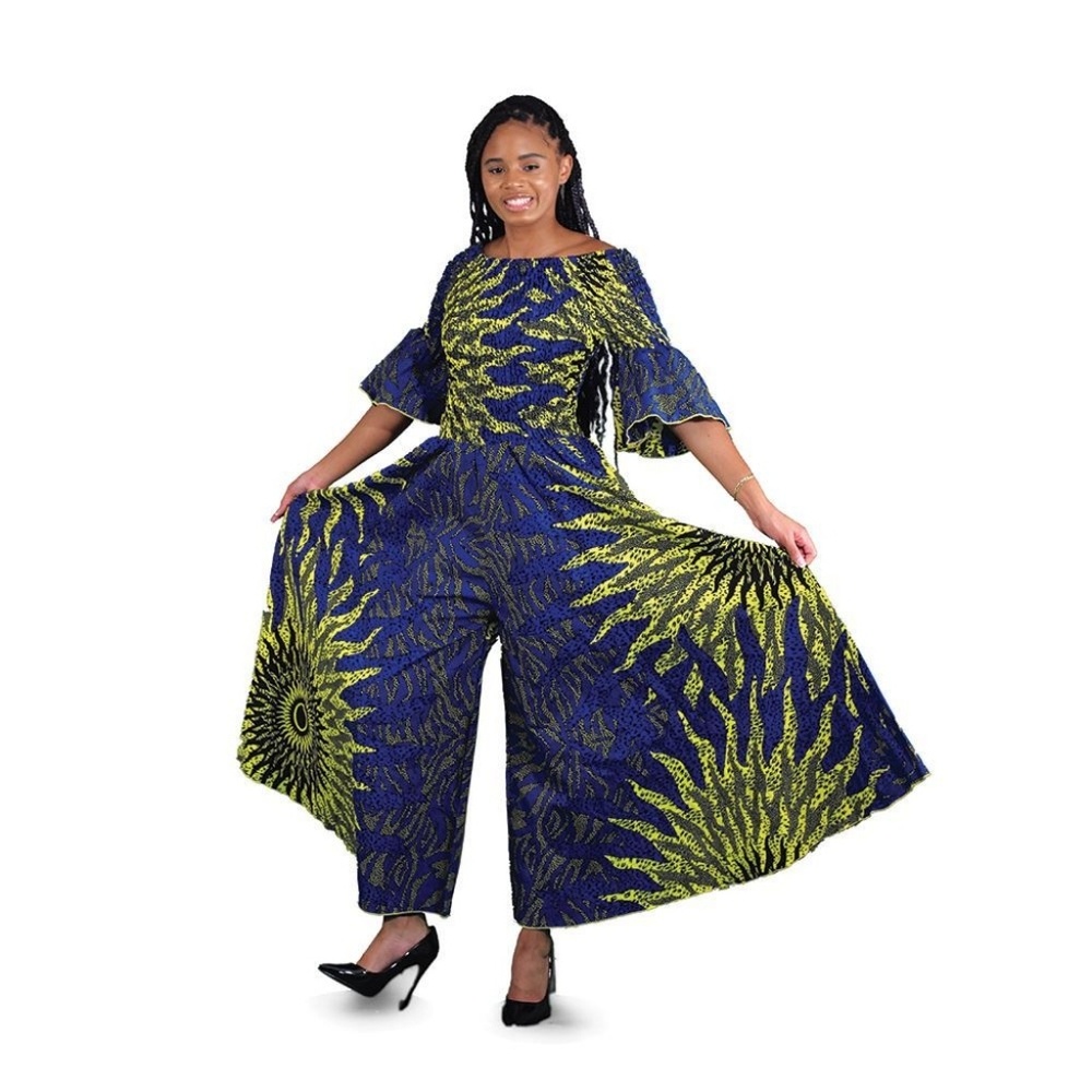 Blue Sun Off-Shoulder Jumpsuit